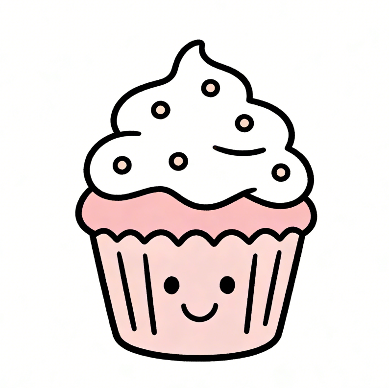 Happy cupcake drawing idea