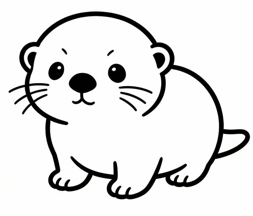 Baby otter cute drawing idea