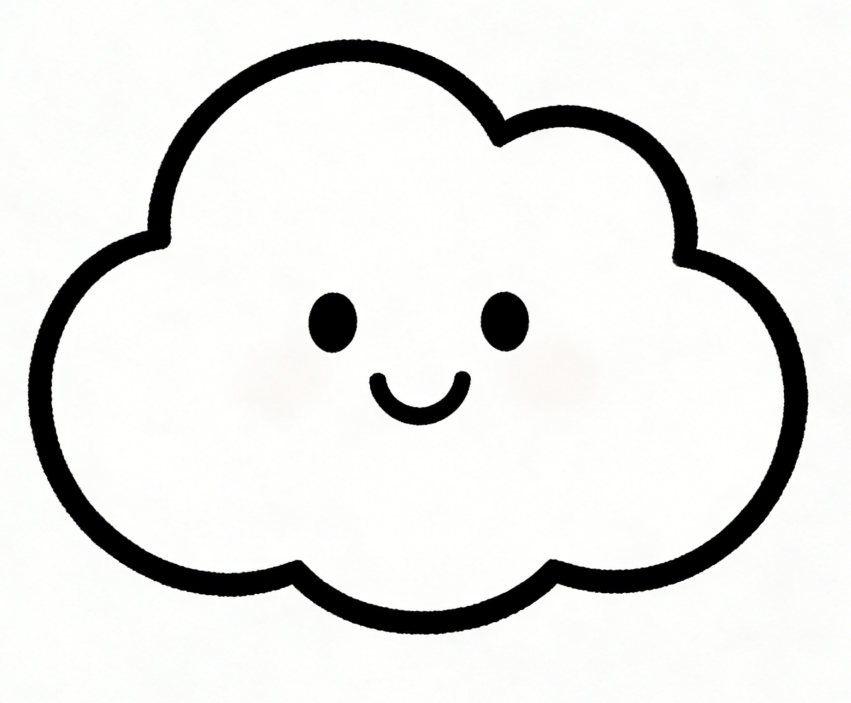 Happy cloud kawaii drawing idea