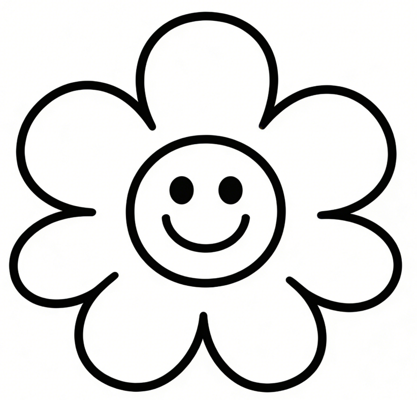 Happy flower kawaii drawing idea