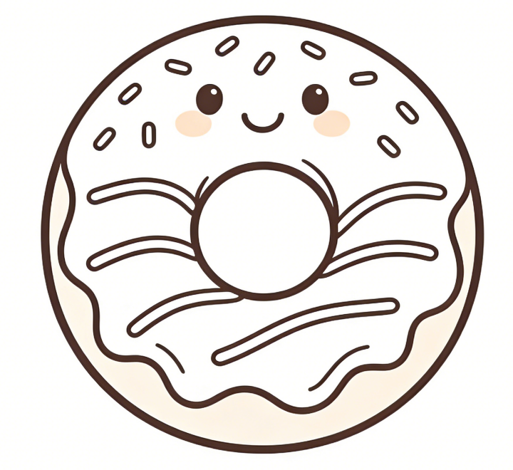 Happy donut cute drawing idea
