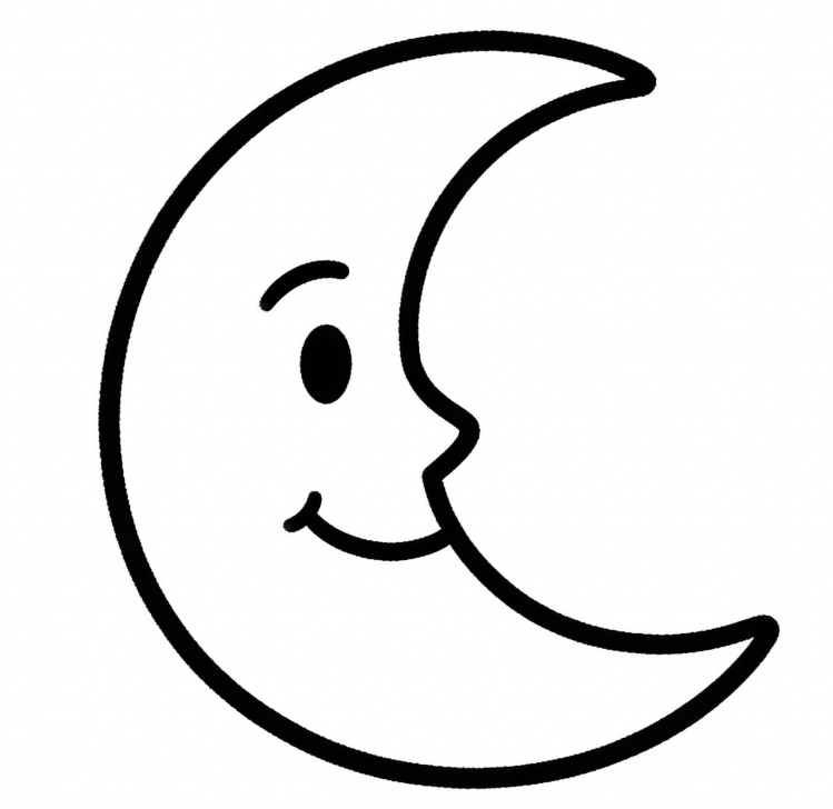Happy moon kawaii drawing idea