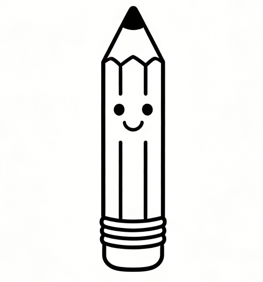 Happy pencil cute drawing idea