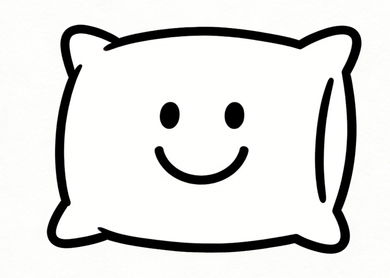 Smiling pillow cute drawing idea