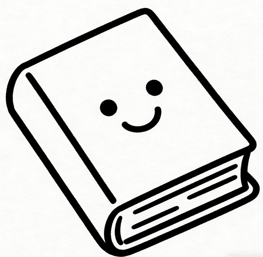 Smiling book cute drawing idea