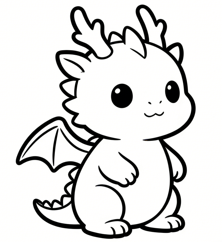 Tiny dragon cute drawing idea