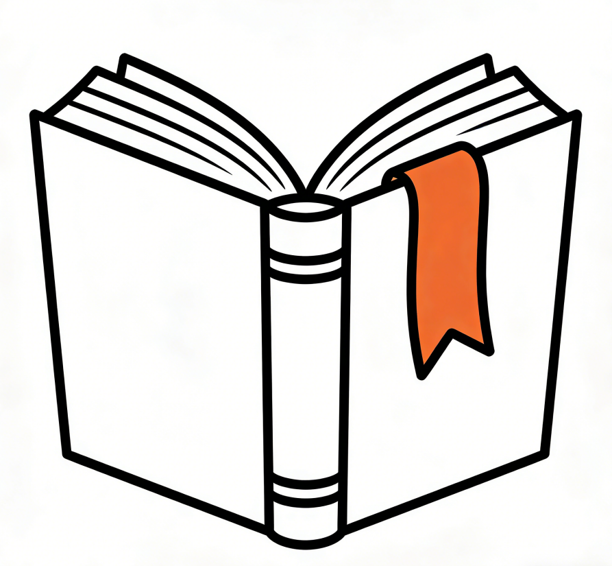 Book with a bookmark drawing idea