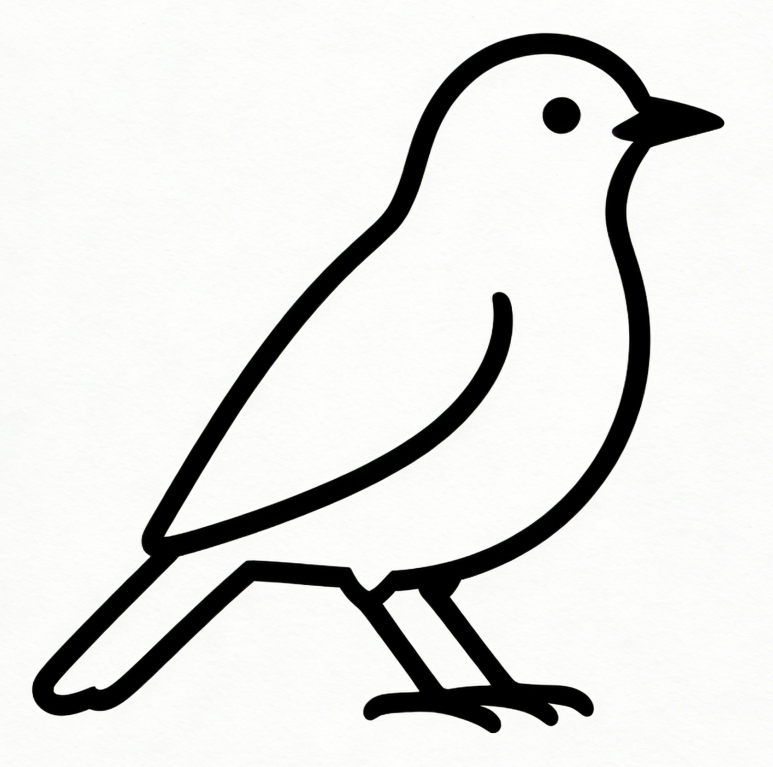 Simple bird drawing idea