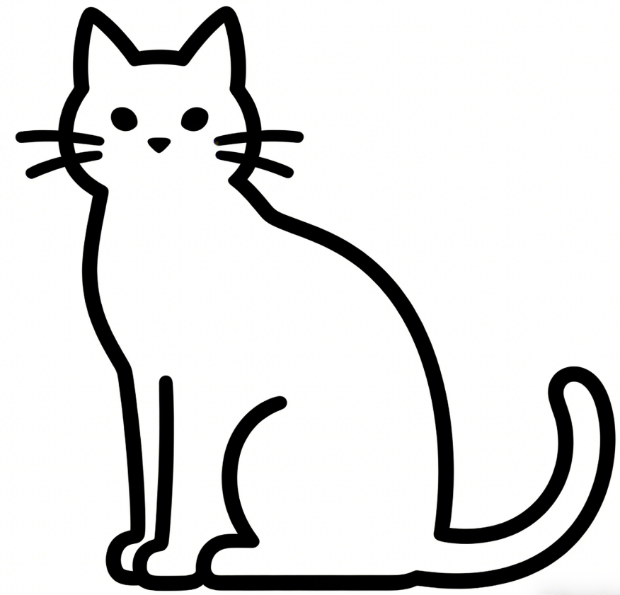 Cat outline drawing idea