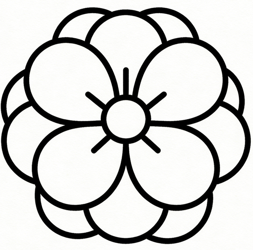 Flower made using circles drawing idea