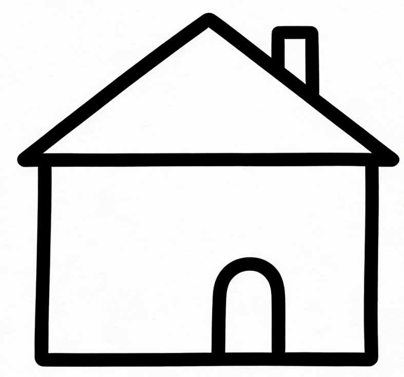 Simple house drawing idea