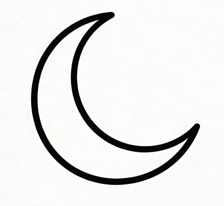 Simple moon drawing idea