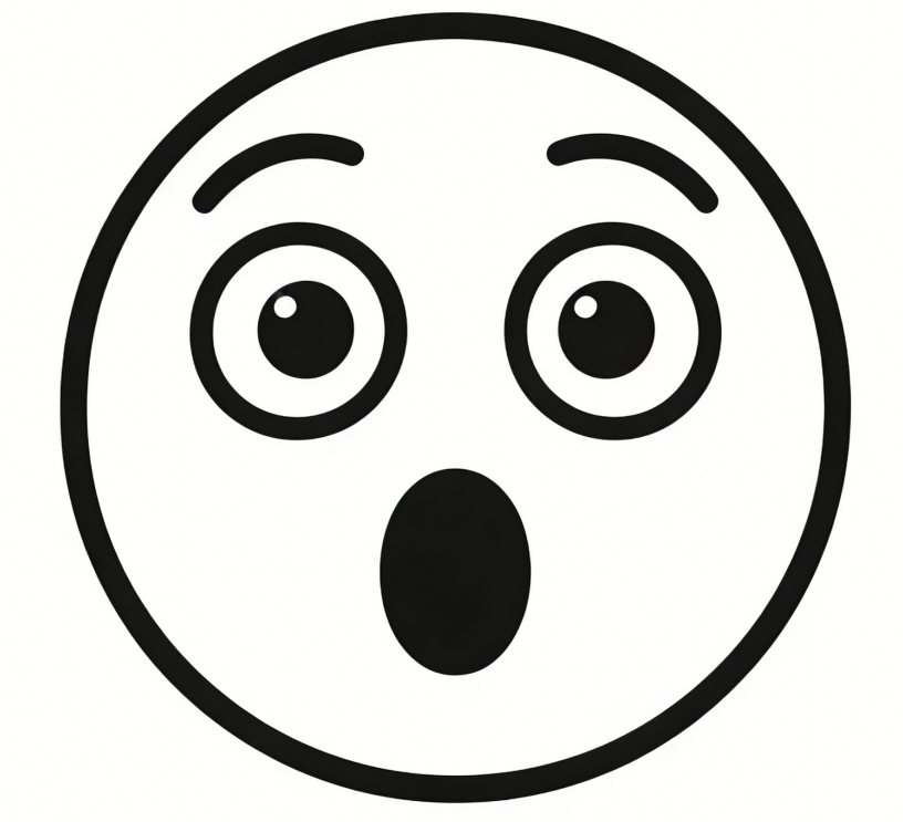 Surprised face drawing idea