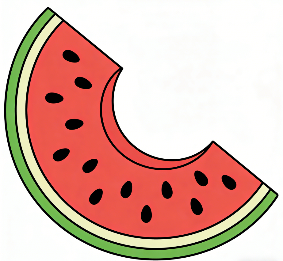 Watermelon slice drawing idea