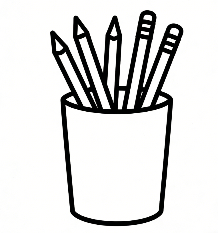 Pencil holder drawing idea