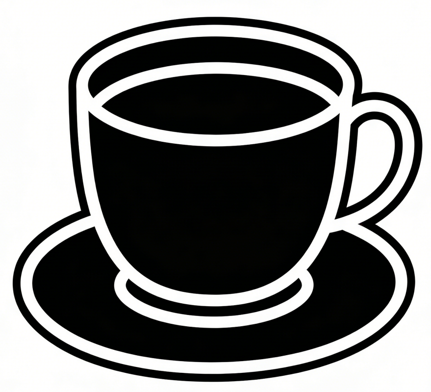 Coffee cup shape drawing idea