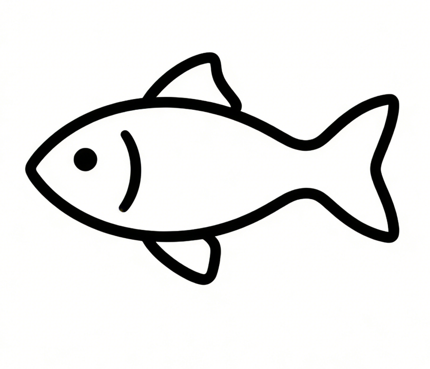Fish shape drawing idea