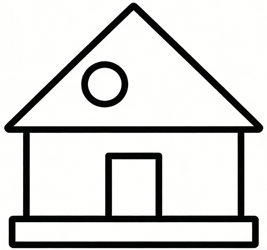 Simple house outline drawing idea