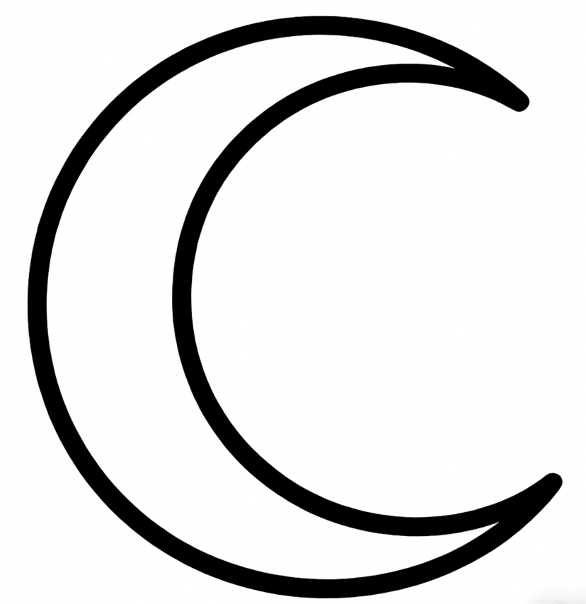 Moon crescent drawing idea
