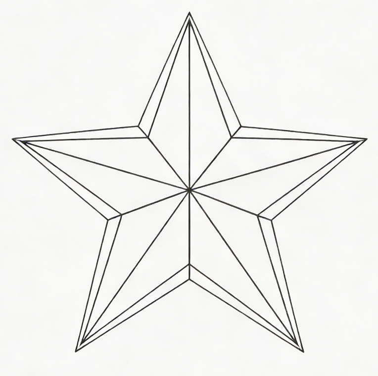 Star made from triangles drawing idea