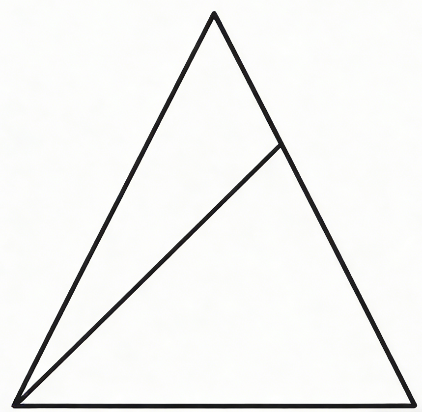 Triangle with line drawing idea